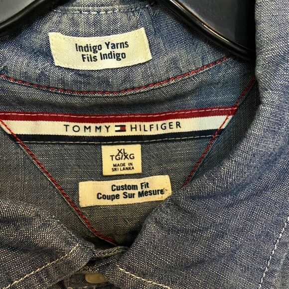 #3727 Tommy Hilfiger Blue button down mens shirt size XL - Picture 7 of 10